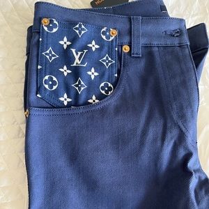 Authentic Louis Vuitton Monogram Pocket Skinny Jeans